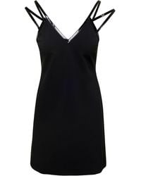 Gucci - Viscose Jersey Mini Dress With Crystal G Square - Lyst