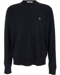 Vivienne Westwood - Crew Necksweater With Orb Logo Embroidered On The Front - Lyst