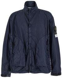 Stone Island - Giubbotto Con Collo Alto E Logo Compass Applicato Sulla M - Lyst