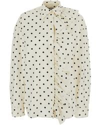 MSGM - Shirt Pois Rouche - Lyst