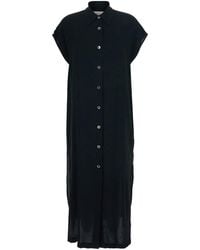 Grifoni - Long Dress With Classic Collar And Button Closure On The - Lyst