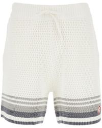 CASABLANCA - Bermuda Pants With Drawstring Waist And Logo Embroidery On The Front - Lyst