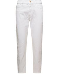 Brunello Cucinelli - 5 Pockets Jeans With Monile Detail In Stretch Cotton Denim - Lyst