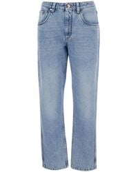 Brunello Cucinelli - Jeans With Logo Patch On The Back And Monil De - Lyst