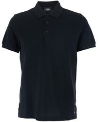 Fendi - Polo Con Patch Logo Sul Fronte - Lyst