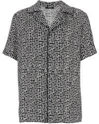 Balmain - And Bowling Shirt With All-Over Monogram - Lyst