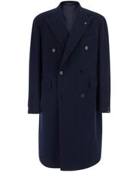 Tagliatore - Coat With Notched Revers And Button Front Closure - Lyst