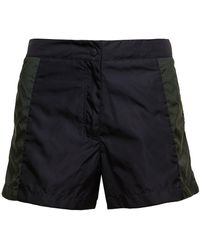 Moncler - Bermuda Shorts With Tonal Logo Embroidery - Lyst