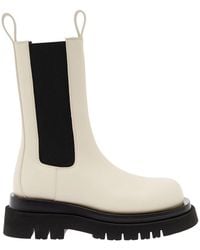 Bottega Veneta - Lug Boots Leather/Sale Marino - Lyst