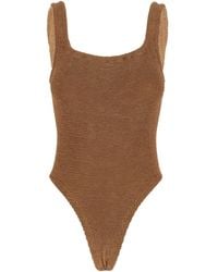 Hunza G - One-Piece Swimsuit With Squared Neckline - Lyst