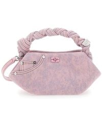 Ganni - 'Bou' Mini Handbag With Braided Top Handle And Adjustable And Removable Shoulder Strap - Lyst