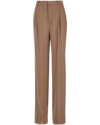 Saint Laurent - Pantalone A Vita Alta Con Pences Sul Fronte - Lyst