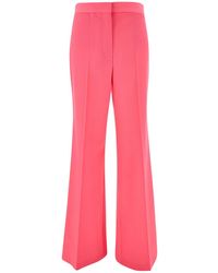 Stella McCartney - 'iconic' Salmon Pink Tailored Flared Pants In Stretch Wool Woman - Lyst