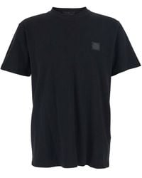 Stone Island - Crewneck T-Shirt With Logo Patch On The Front - Lyst