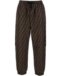 Fendi - Pants With All-Over Ff Motif And Elastic Waist - Lyst