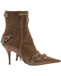 Balenciaga - 'Cagole' Pointed Bootie With Studs And Buckles - Lyst