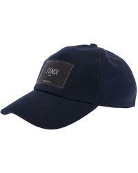 Fendi - Black Cotton Man's Hat With Logo - Lyst