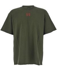 44 Label Group - Crewneck T-Shirt With Dropped Shoulders And Logo - Lyst