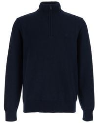 Emporio Armani - Sweater With Half Zip Closure On The Front And Log - Lyst