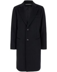 Emporio Armani - Cappotto Monopetto Con Revers Classici - Lyst