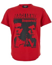 DSquared² - 'D2 X Magliano' Crewneck T-Shirt With Maxi Print On The Front - Lyst