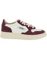 Autry - 'Medalist' Bordeaux Low Top Sneakers With Logo Detail - Lyst