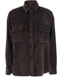 Le Plain - Shirt With Classic Collar And Two Patch Pockets On The F - Lyst