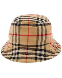 Burberry - Bucket Hat With Check Motif - Lyst