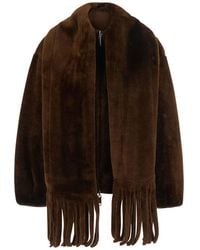 Urbancode - Fur Jacket With Scarf Collar And Reversible Design In - Lyst
