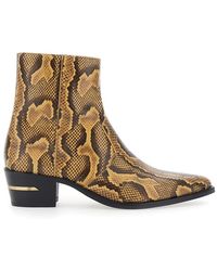 Amiri - Python Ma Pointy Boots With Sharp Toe And Leather Detail - Lyst