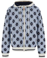 CASABLANCA - Hooded Sweatshirt With Drawstring And All-Over - Lyst