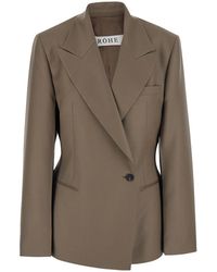 Rohe - Double-Breasted Jacket With Peak Revers - Lyst