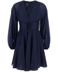 Plain - Abito Mini Con Scollo A V E Maniche A Palloncino - Lyst