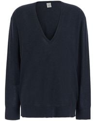 TOTEME - V-Neck Knit Sweater Lyocell Top - Lyst