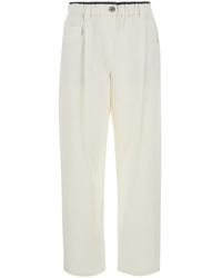 Brunello Cucinelli - Pants With Pleats And Patch Pockets On The Ba - Lyst