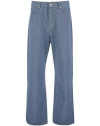 Jacquemus - Jeans 'Le De-Nimes Droit' A Cinque Tasche Con Logo Ricamato - Lyst