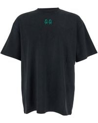 44 Label Group - Crew Neck T-Shirt With Logo On Front And Back In - Lyst