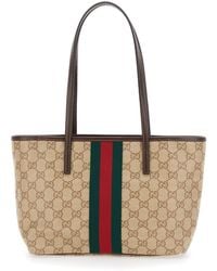 Gucci - 'Essence' Tote Bag With Two Top Handles And Automatic Button Closure - Lyst