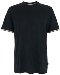 BOSS - Crew Neck T-Shirt With Contrasting Details On The Slee - Lyst
