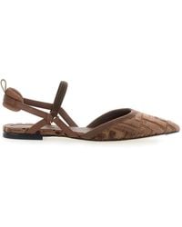 Fendi - Slingback Flat 'Colibrì Lite' Con Motivo Ff All-Over - Lyst