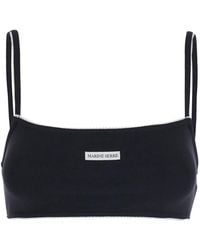 Marine Serre - Sports Bra With Square Neckline And Logo Patch On T - Lyst