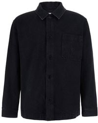 Saint Laurent - Shirt With Cassandre Embroidery, Cotton - Lyst
