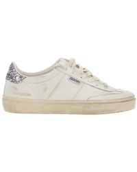 Golden Goose - 'Soul-Star' Low-Top Sneaker With Glitter Heel And Logo Lettering - Lyst