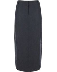 Theory - Wool-Blend Midi Pencil Skirt - Lyst