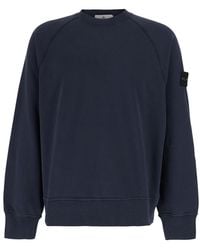 Stone Island - Crewneck Sweatshirt With Logo Patch On The Sleeve In - Lyst