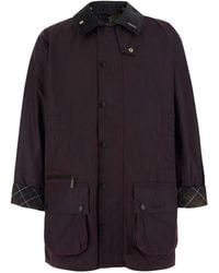 Barbour - Beaufort Waxed Jacket With Shirt Collar And Pockets - Lyst