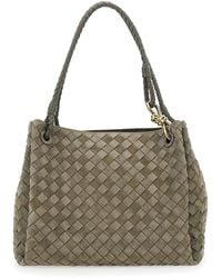 Bottega Veneta - Shoulder Bag 'Large Parachute' With All-Over Intreccio Motif And Removable Pouch - Lyst