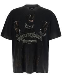 Represent - Crew Neck T-Shirt With Maxi Logo On The Front And Fade - Lyst