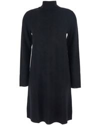 Allude - Turtneleck Dress With Straight Hem - Lyst
