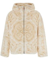 CASABLANCA - Faux Fur Hoodie With Hood And Pockets - Lyst